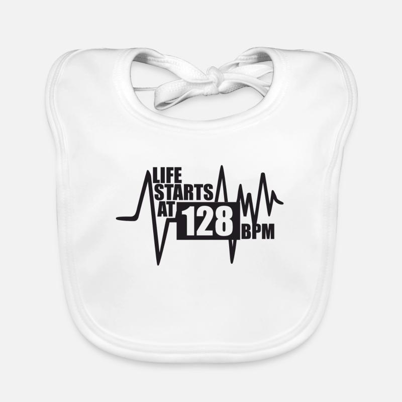 Life starts at 128 BPM Organic Baby Bibs