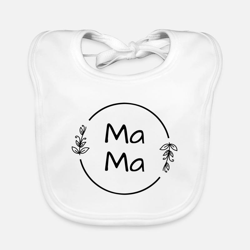 MaMa,Mamadesign im Blumenkranz,Muttertag,Mamazitat Baby Bio-Lätzchen