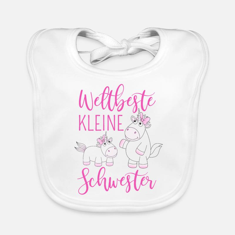 Weltbeste Kleine Schwester Einhorn Mädchen pink Baby Bio-Lätzchen
