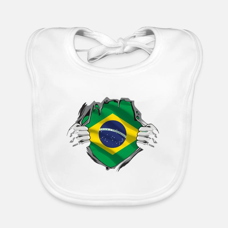 Brésil Drapeau Brésilien Drapeau Amérique du Sud Bavoir bio Bébé