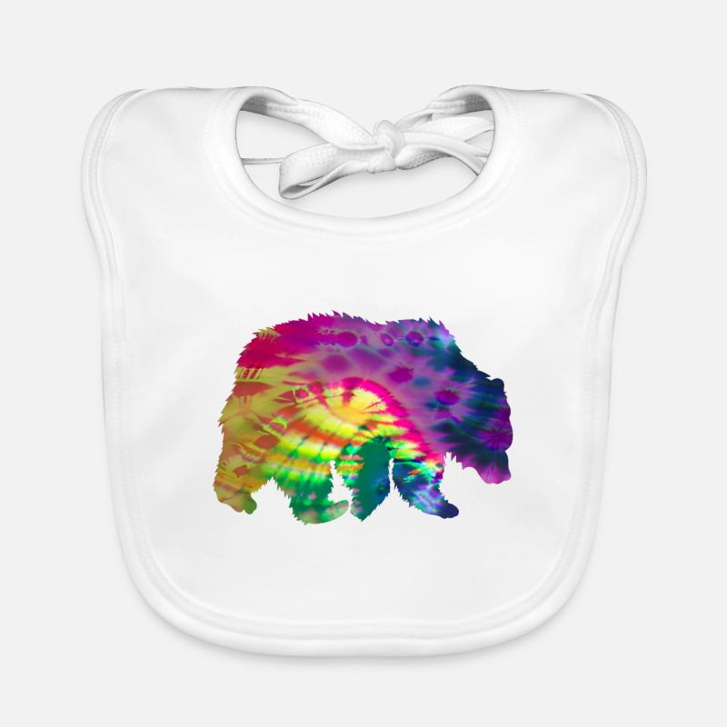 Bär Silhouette Tie Dye Batik Muster Baby Bio-Lätzchen