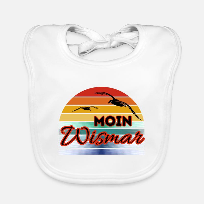 Moin Wismar avec mouette dans un style rétro Bavoir bio Bébé