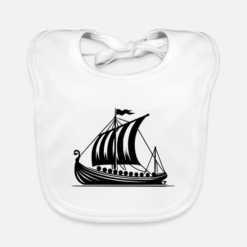Drachenboot Wikinger Style Segel Design Baby Bio-Lätzchen