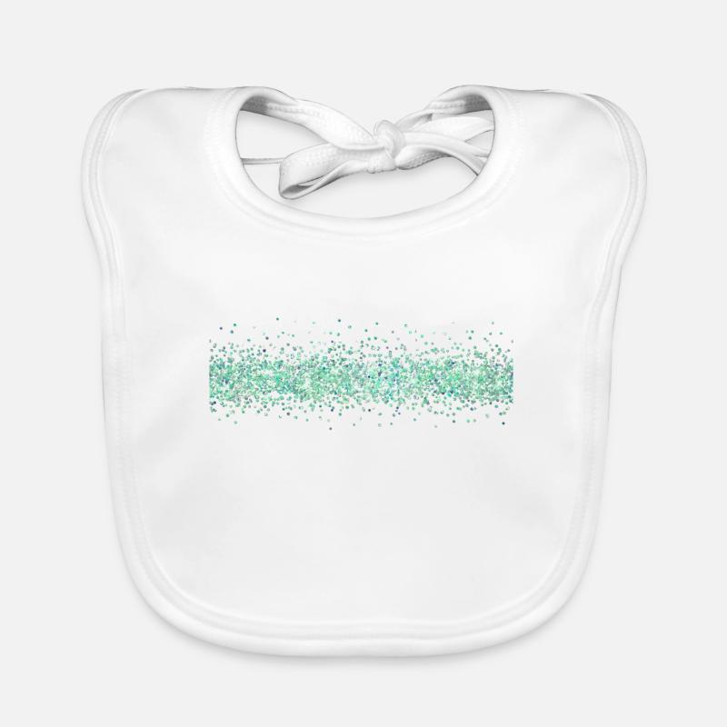 Glitter border green emerald Organic Baby Bibs
