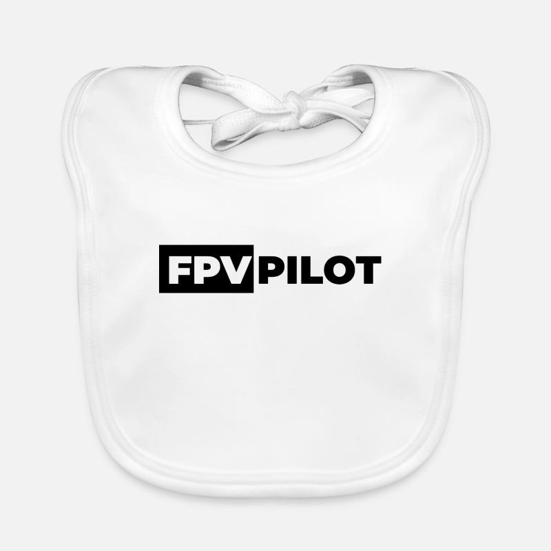 FPV PILOT - Bavoir bio Bébé - blanc