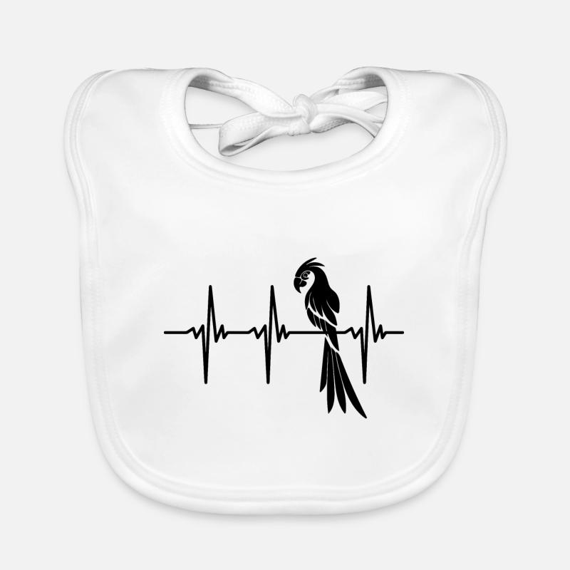 Heartbeat for elegant parrot Organic Baby Bibs