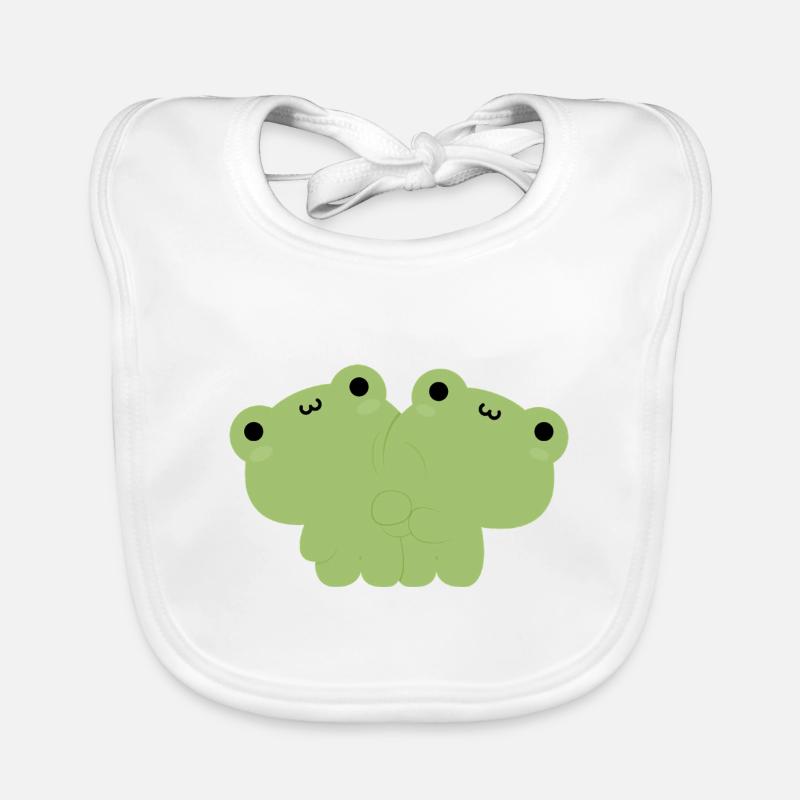 Couple de grenouilles Bavoir bio Bébé