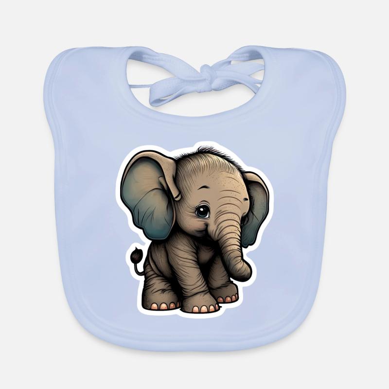 Mignon bébé éléphant Bavoir bio Bébé