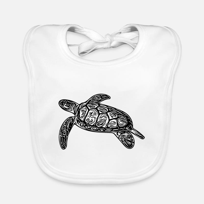 Small floating turtle Organic Baby Bibs