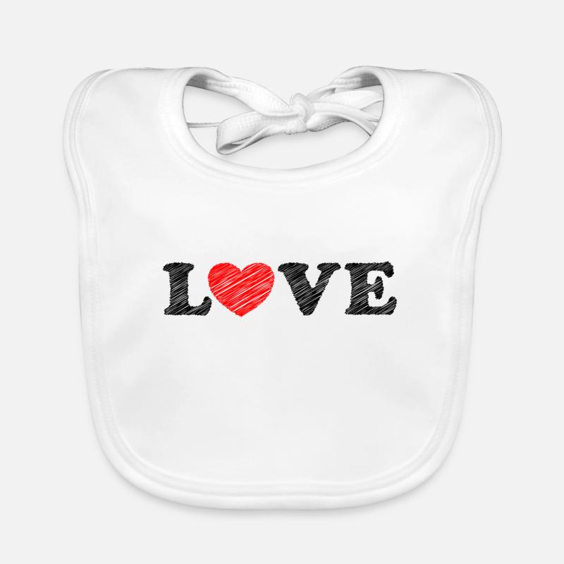 Heart scribble Organic Baby Bibs