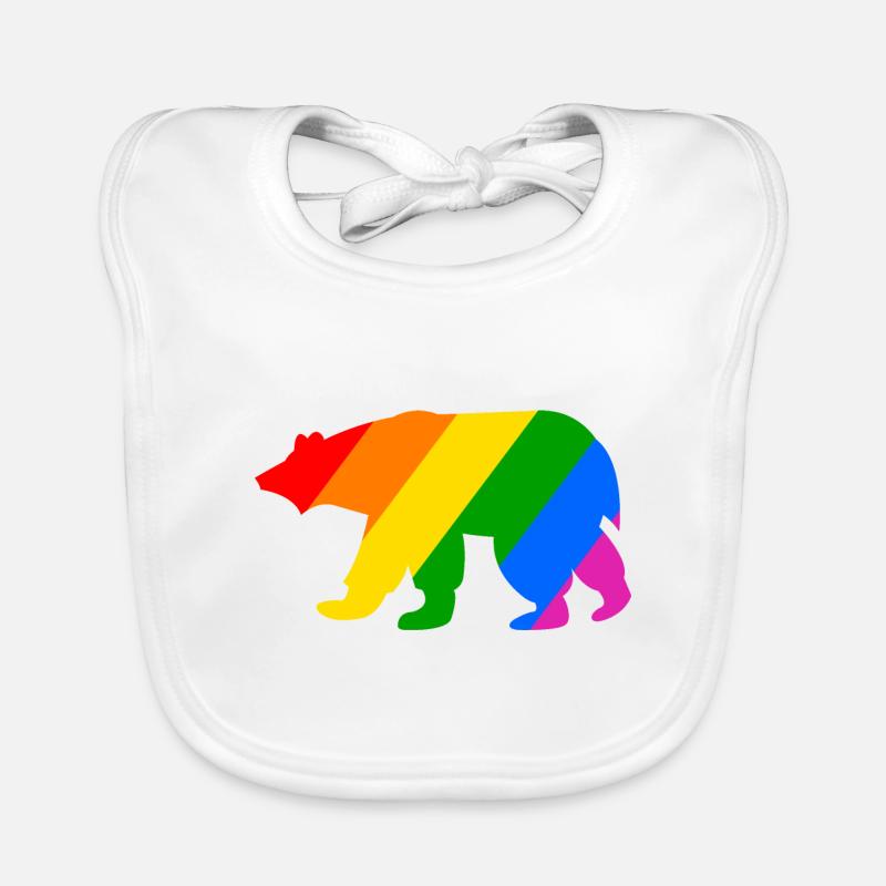 Rainbow Polar Bear Organic Baby Bibs