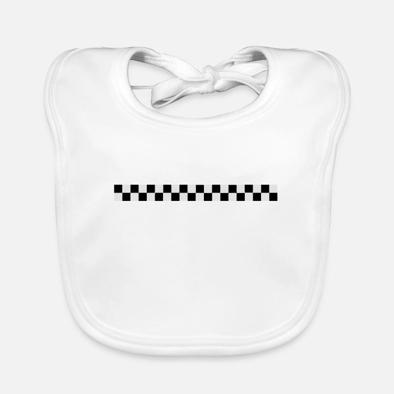 damier - Bavoir bio Bébé - blanc