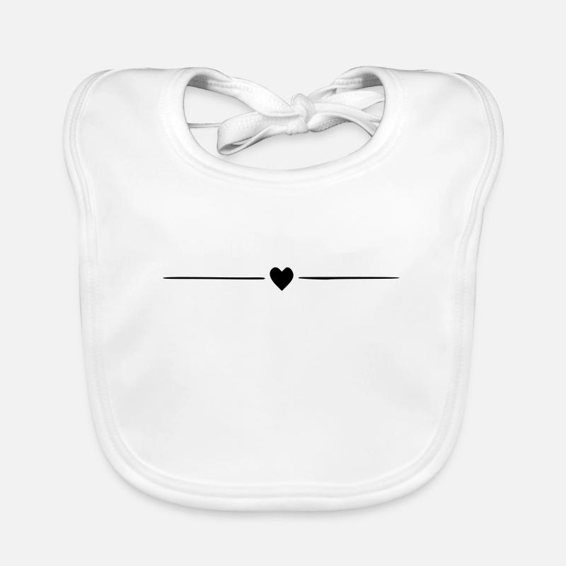 Small heart with black bars. gift Organic Baby Bibs