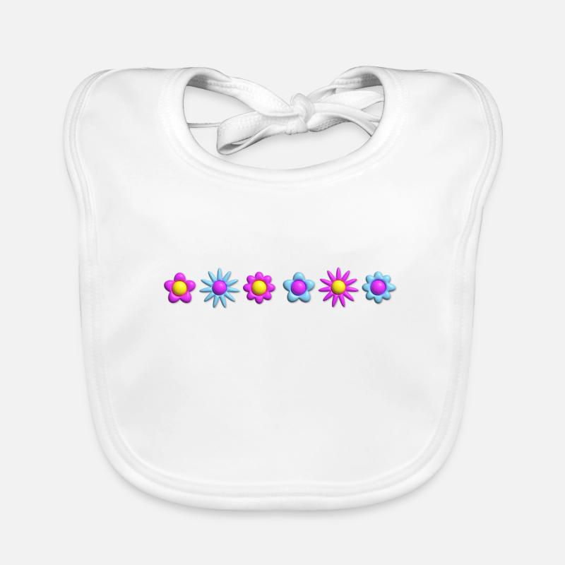 Blumen Blüten in Reihe 3D Baby Bio-Lätzchen