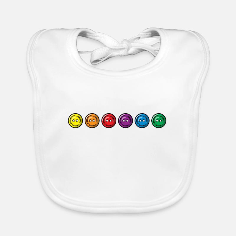 Colorful buttons - next to each other Organic Baby Bibs