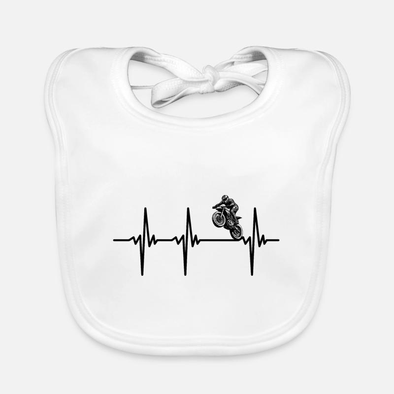 Heartbeat for bikers and motorcycles Organic Baby Bibs