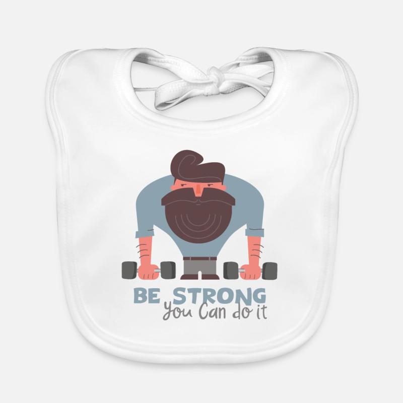 be strong - you can do it : Bodybuilder Training Bavoir bio Bébé