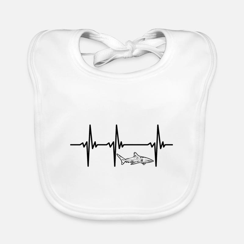 Heartbeat for Elegant Fast Deep Sea Sharks Organic Baby Bibs