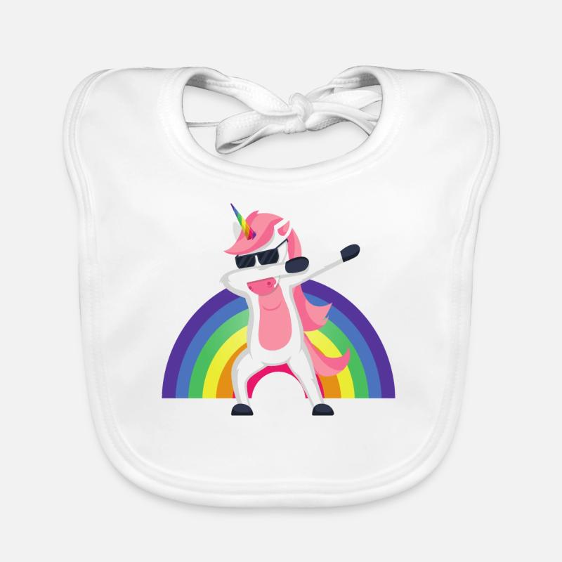 Einhorn Dab, Dabbendes Einhorn, DAB, Regenbogen Baby Bio-Lätzchen