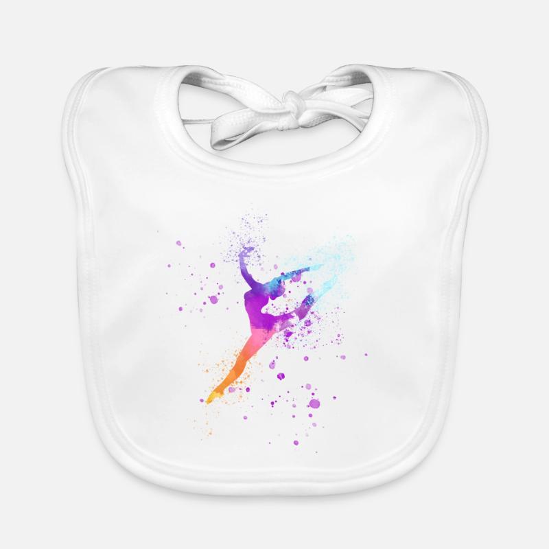 danse, ballerine, colorée, aqaurell, colorée Bavoir bio Bébé