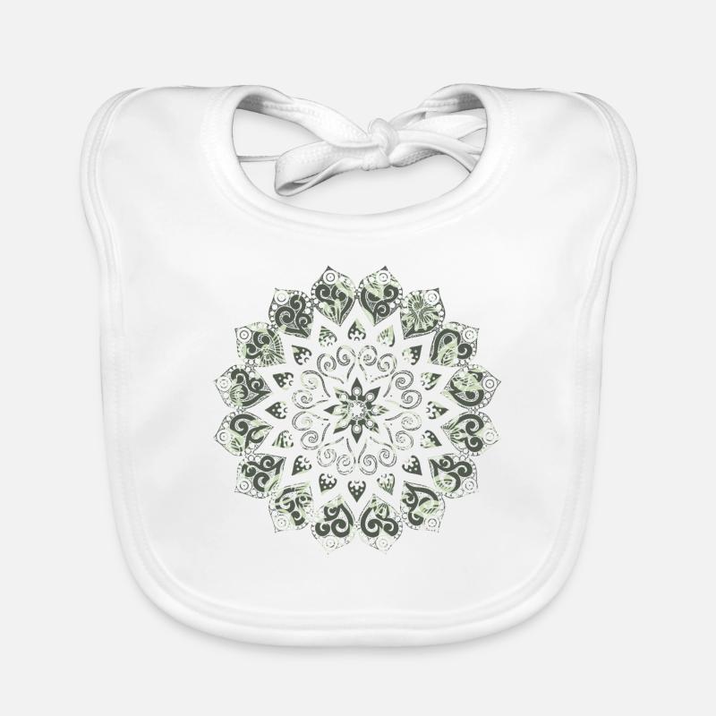 Mandala - Bavoir bio Bébé - blanc
