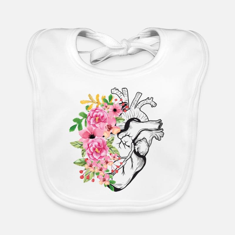 Herz und Blumen Baby Bio-Lätzchen
