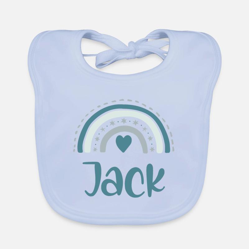 Jack Name Regenbogen Baby Bio-Lätzchen