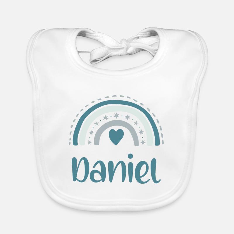 Daniel Nom Arc-en-ciel Bavoir bio Bébé