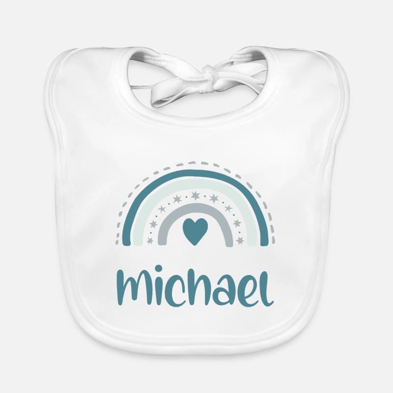 Michael Name Regenbogen Baby Bio-Lätzchen