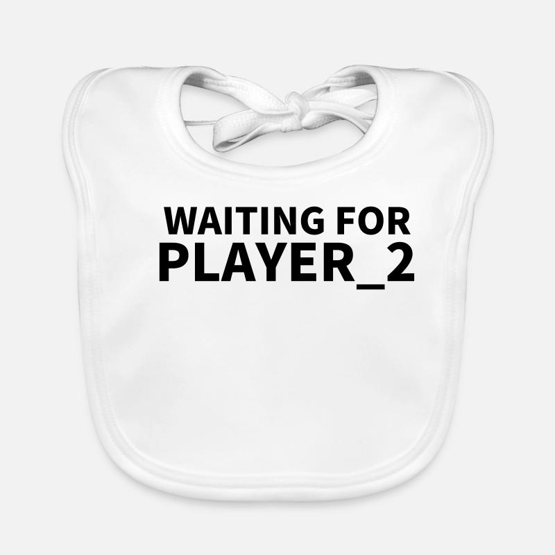 waiting for player 2 two arcade Organic Baby Bibs