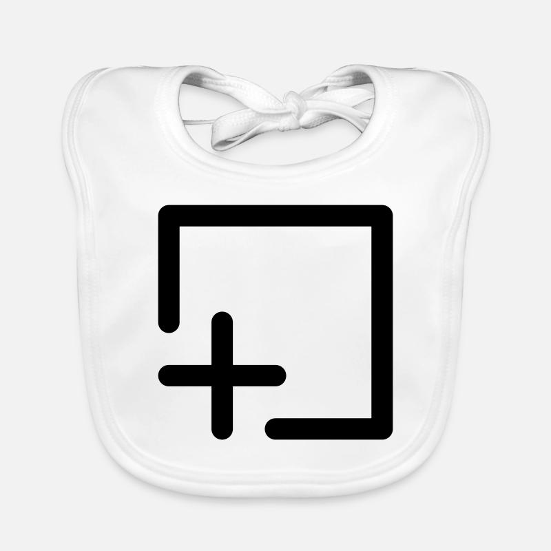 Save Add Computer Icon Shape Abstract Gift Organic Baby Bibs