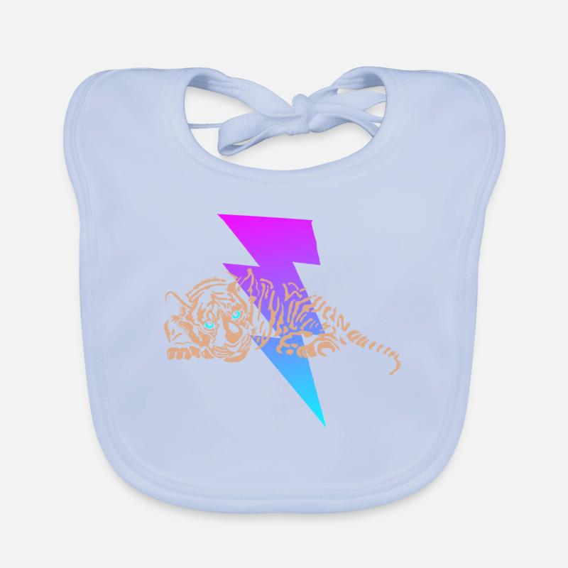 Little tiger with lightning Organic Baby Bibs