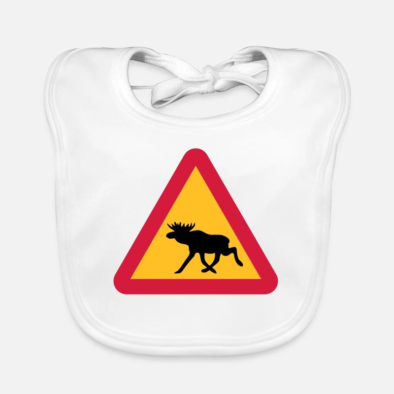 Moose warning sign Organic Baby Bibs