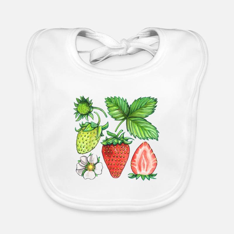 Strawberries Organic Baby Bibs