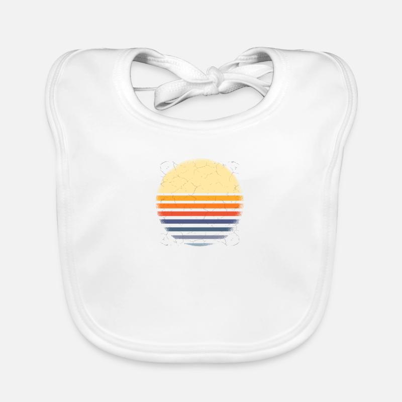 Rétro Sunset - Bavoir bio Bébé - blanc