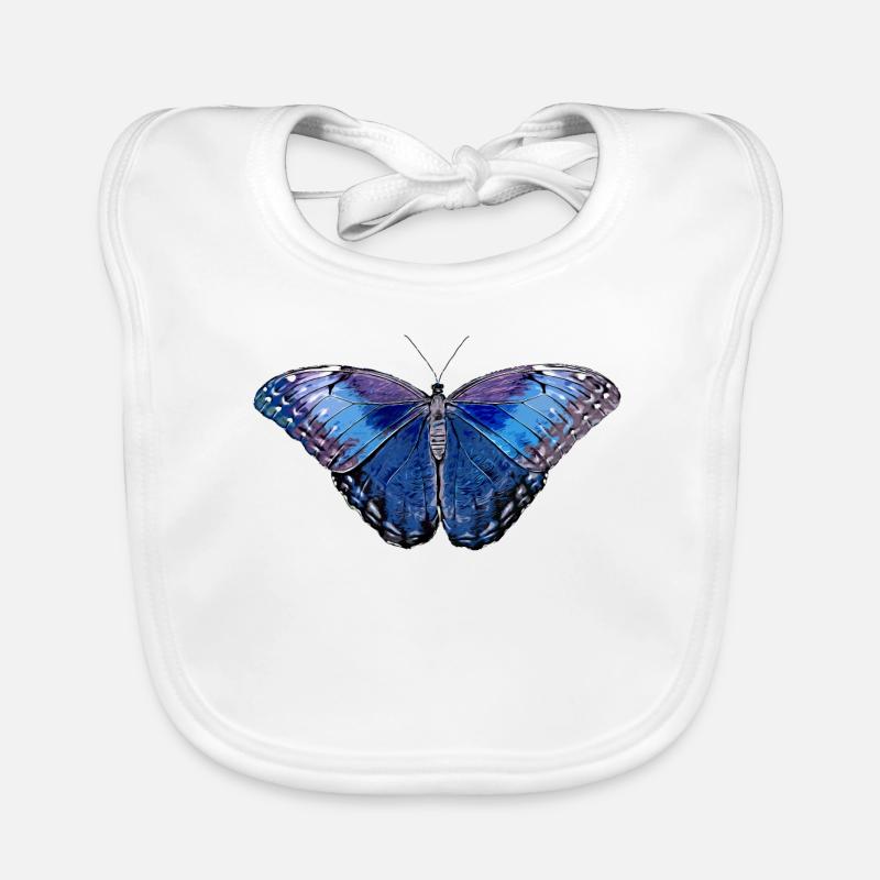 Papillon - bleu Bavoir bio Bébé