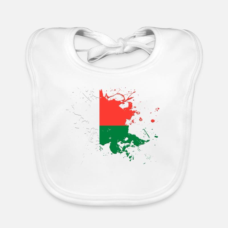 Madagaskar Flagge als Farbklecks - Baby Bio-Lätzchen - Weiß