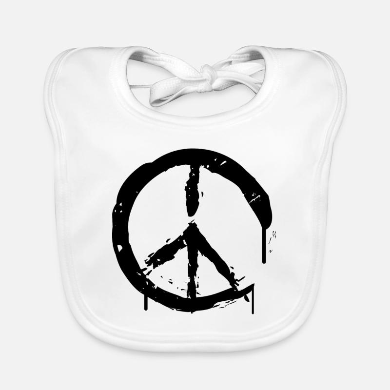 Friedenszeichen Peace--Zeichen Peace Baby Bio-Lätzchen