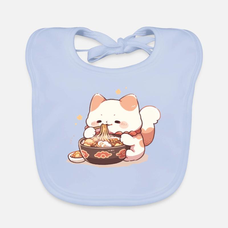 Chats spaghetti - Le chat s’amuse avec le passé Bavoir bio Bébé