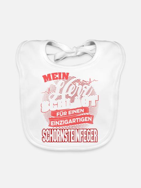 SCHORNSTEINFEGER - Mein Herz schlägt - Baby Bio-Lätzchen - Weiß