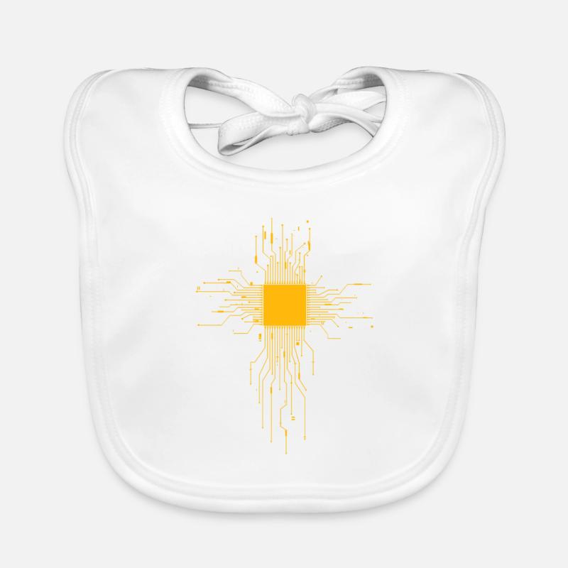 Computer Heart / CPU - Heart Organic Baby Bibs