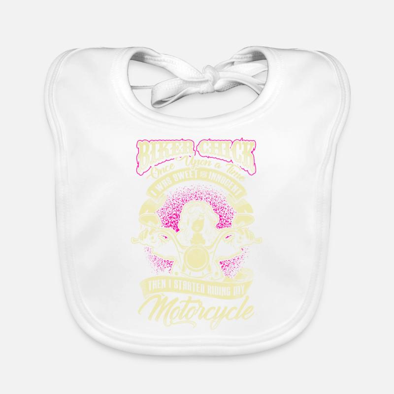 Biker Chick - Once Upon A Time - EN - Bavoir bio Bébé - blanc