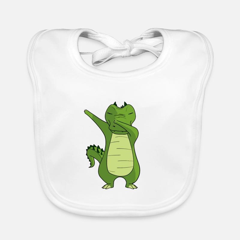 Crocodile Dancing - Crocodile Dabbing Dancing Organic Baby Bibs