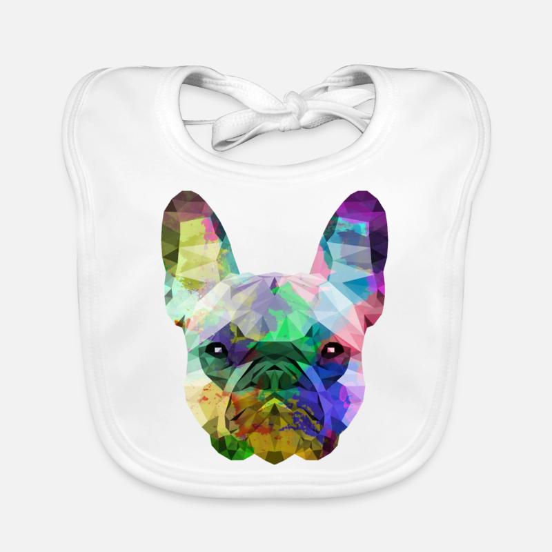 bouledogue français - Bavoir bio Bébé - blanc