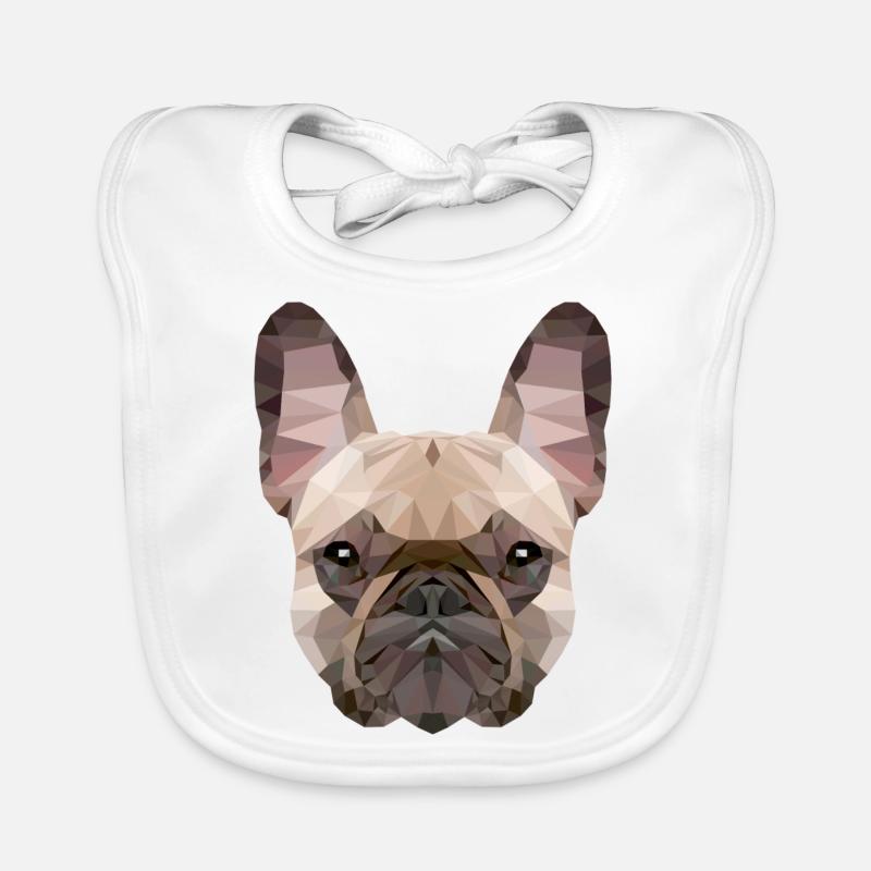bouledogue français - Bavoir bio Bébé - blanc