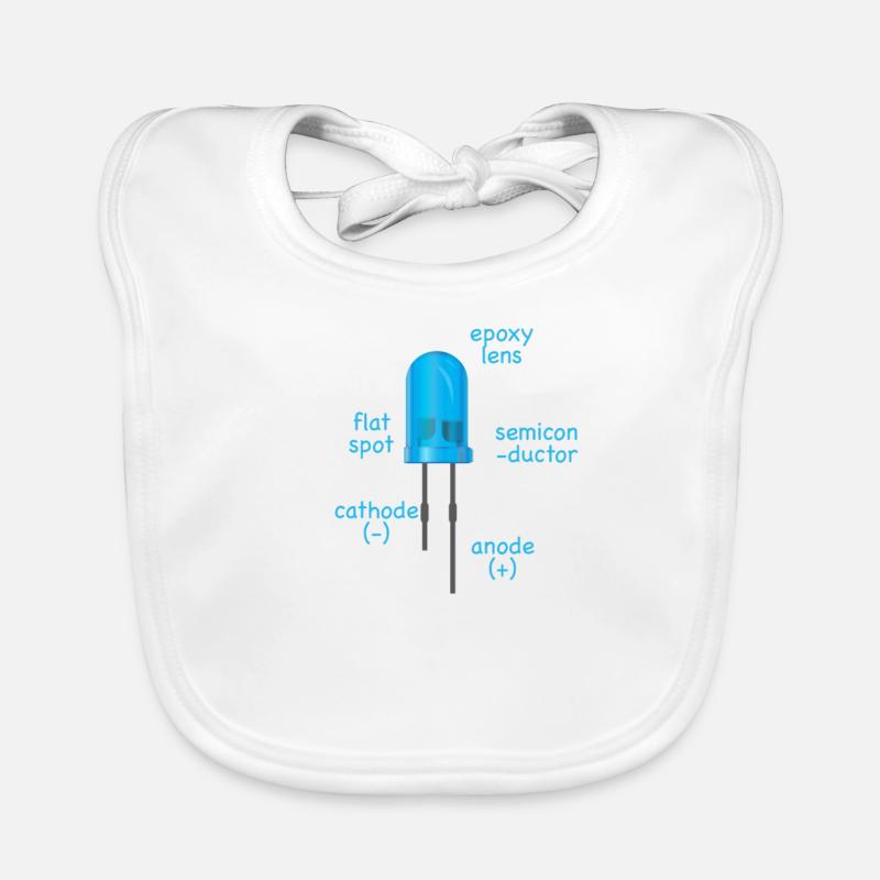 electronic blue LED with description as a gift Organic Baby Bibs