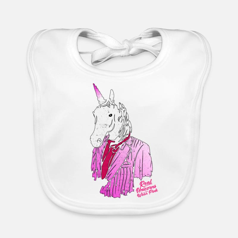 taille basse licorne rose Bavoir bio Bébé