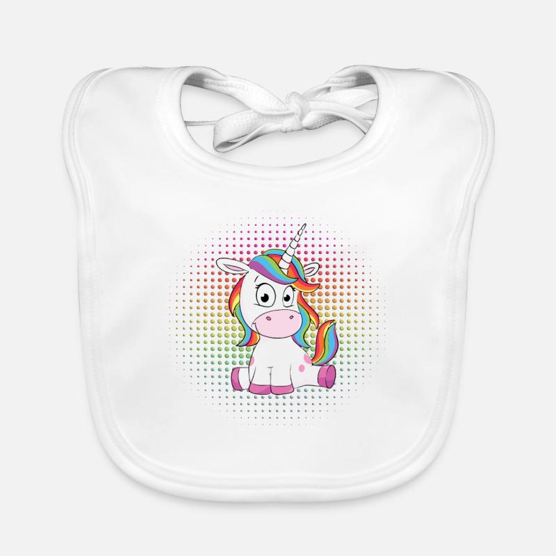 Süßes Einhorn - Baby Bio-Lätzchen - Weiß