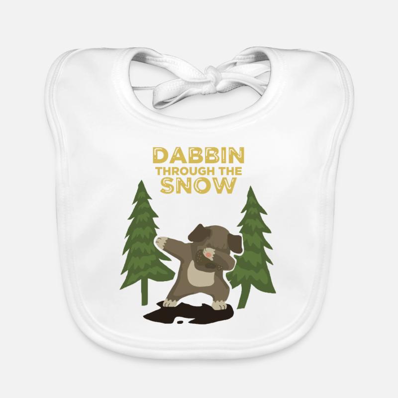DABBING Hund / Geschenk Baby Bio-Lätzchen