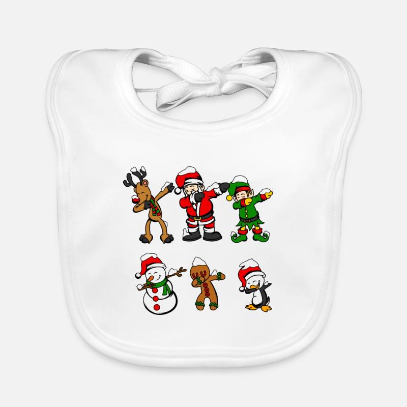 Cadeau de Noël Elf de renne Santa DAB avec - Bavoir bio Bébé - blanc